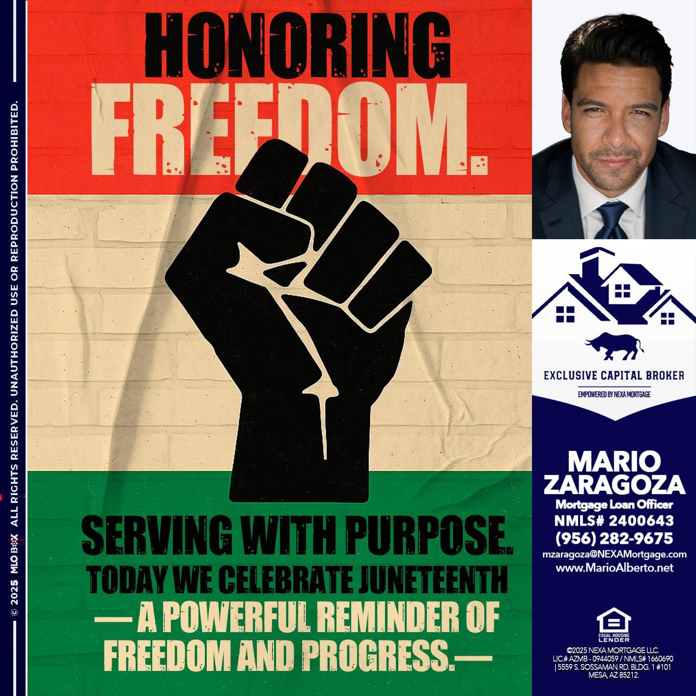 HONORING FREEDOM - Mario Zaragoza -Mortgage Loan Officer