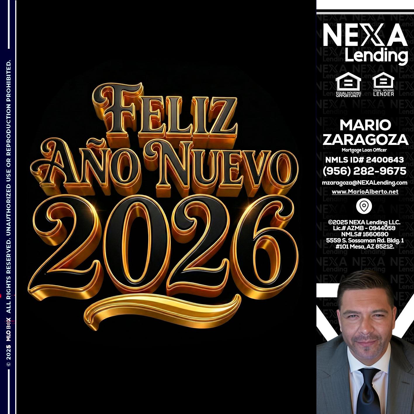 FELIZ año nuevo - Mario Zaragoza -Mortgage Loan Officer