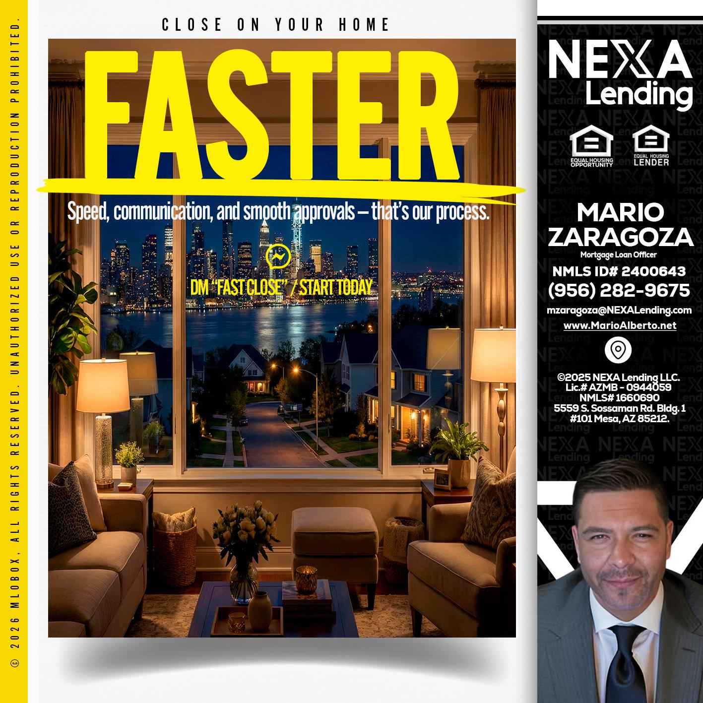 FASTER - Mario Zaragoza -Mortgage Loan Officer