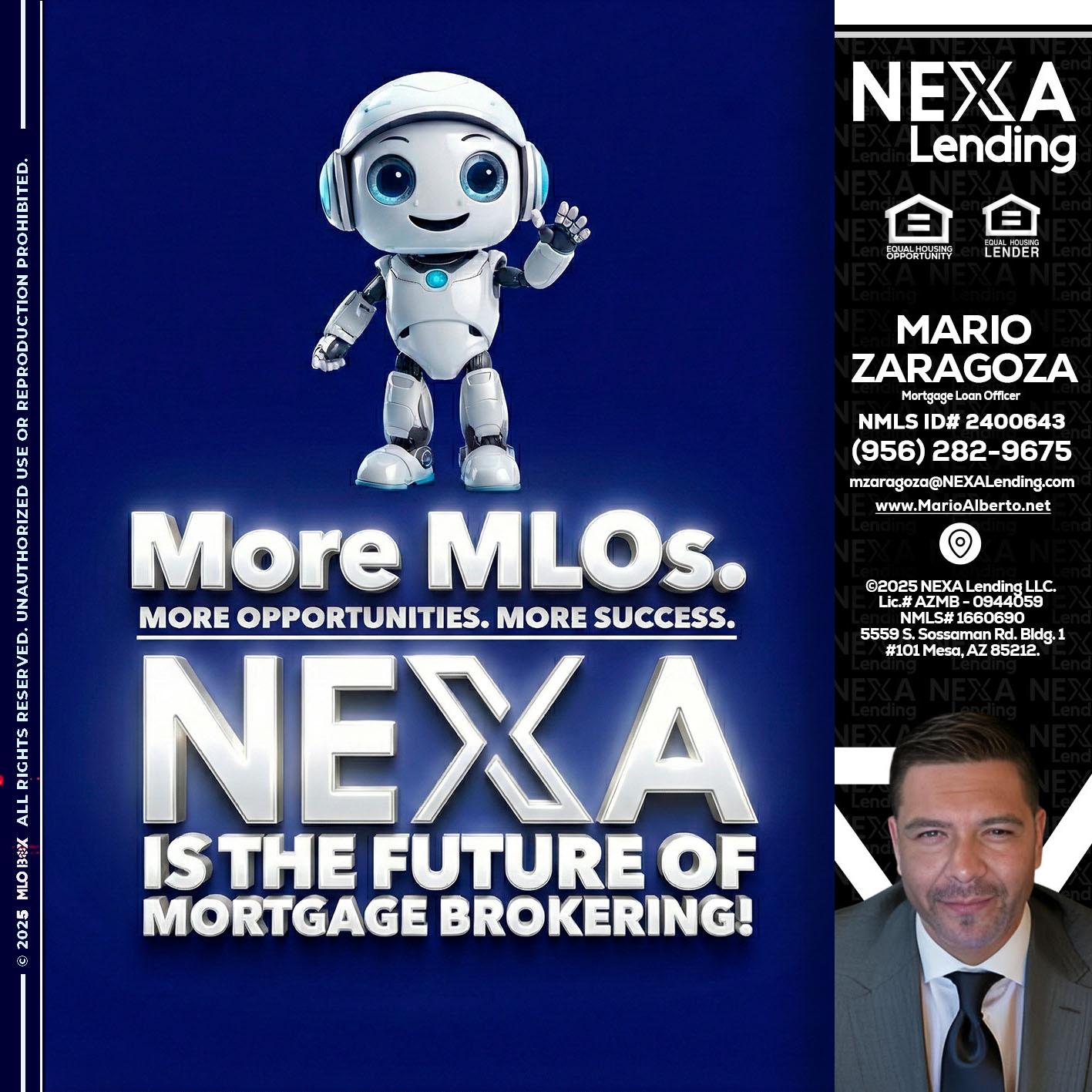 MORE MLOs - Mario Zaragoza -Mortgage Loan Officer