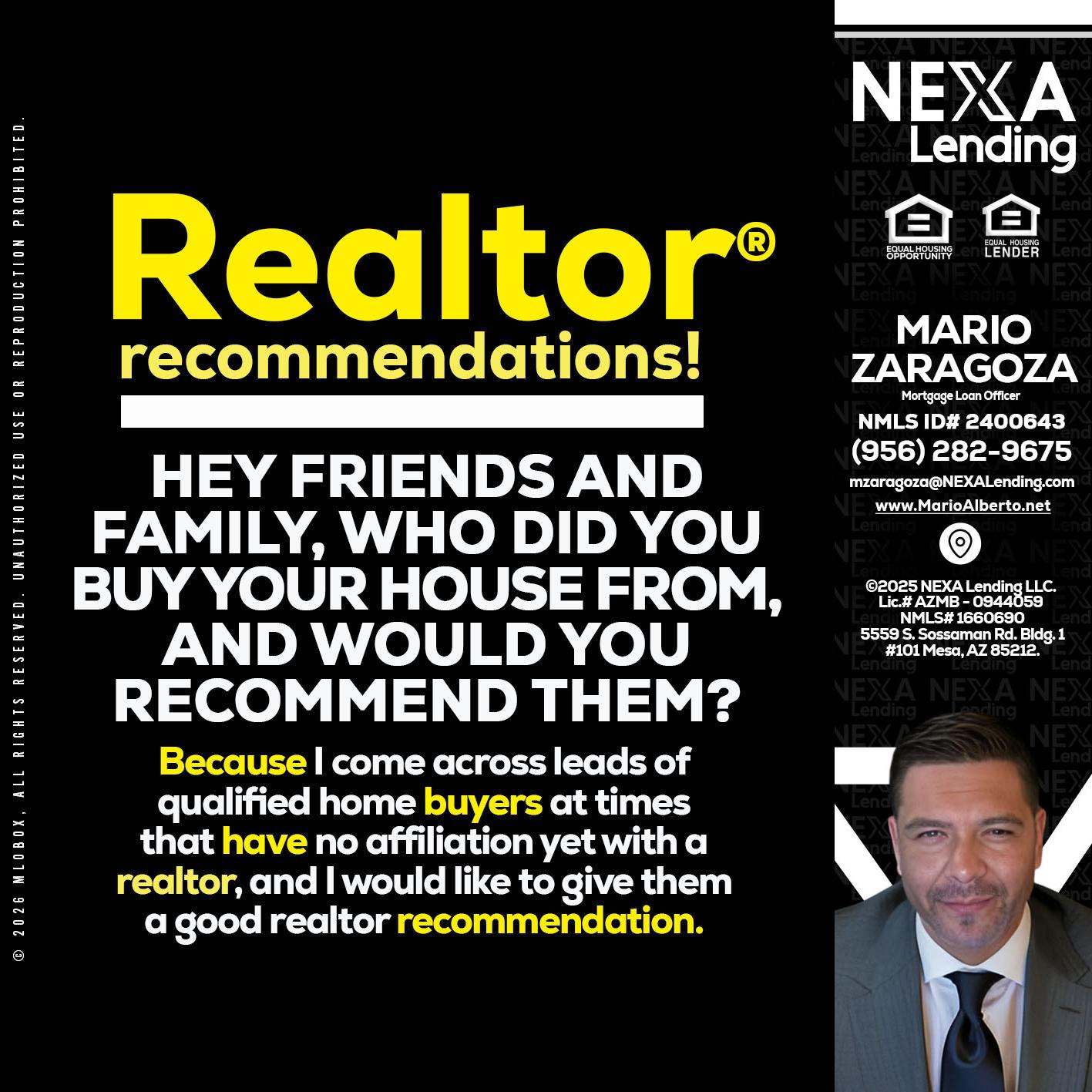 REALTOR - Mario Zaragoza -Mortgage Loan Officer