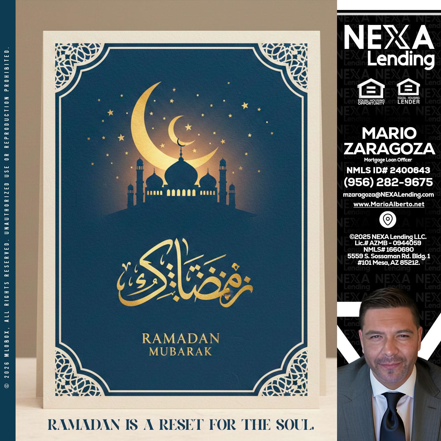 HAPPY RAMADAN - Mario Zaragoza -Mortgage Loan Officer