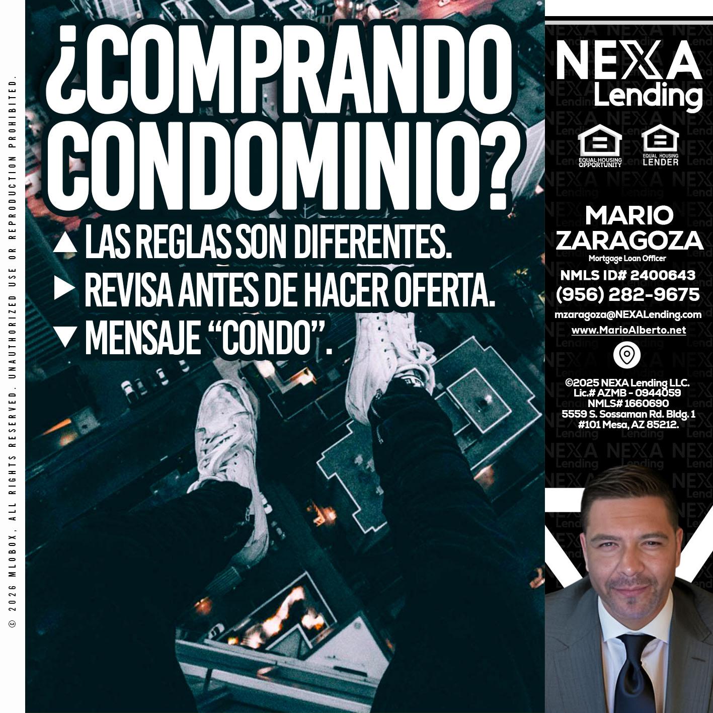 COMPRANDO CONDOMINIO? - Mario Zaragoza -Mortgage Loan Officer