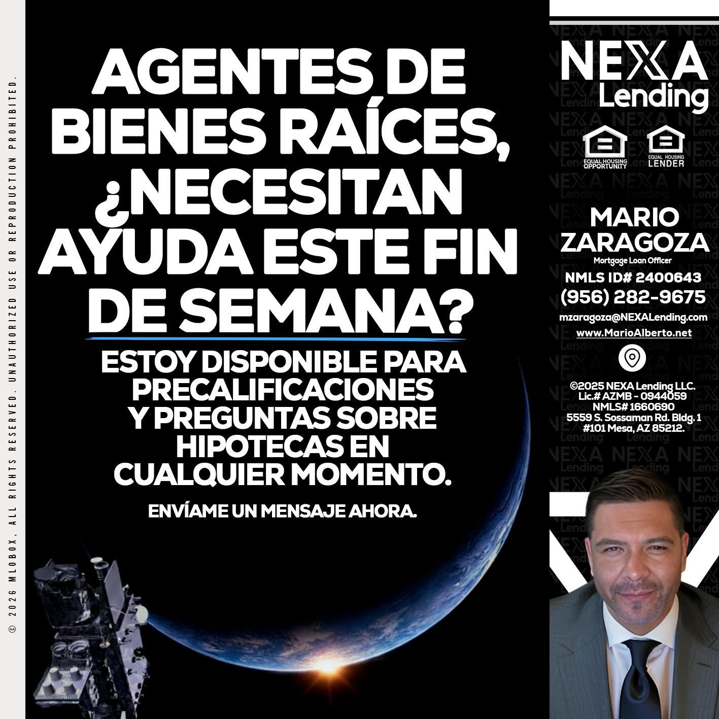 AGENTES DE BIENES RAICES - Mario Zaragoza -Mortgage Loan Officer