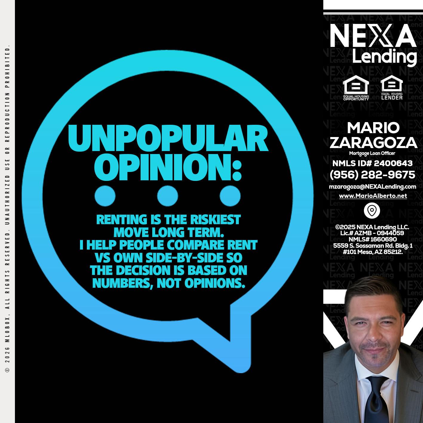 unpopular opinion - Mario Zaragoza -Mortgage Loan Officer