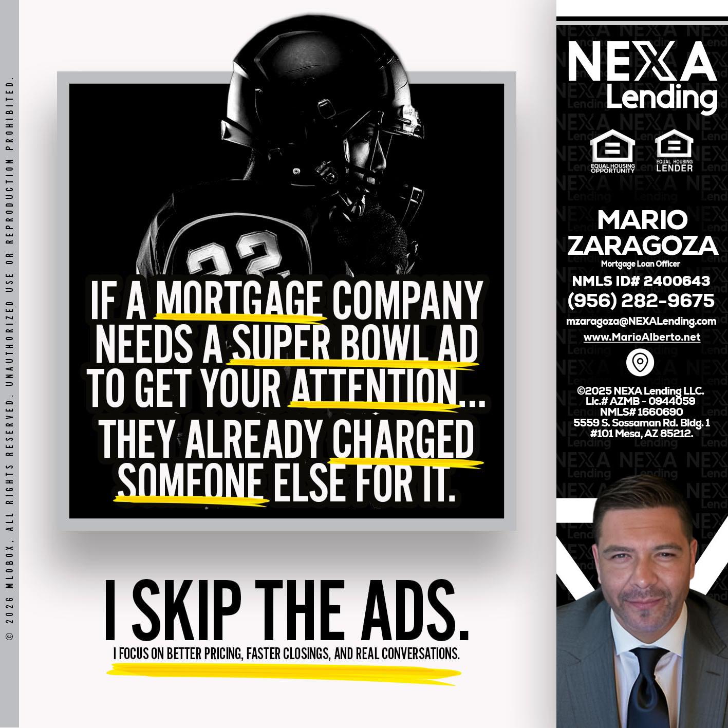 if a mortgage ad - Mario Zaragoza -Mortgage Loan Officer