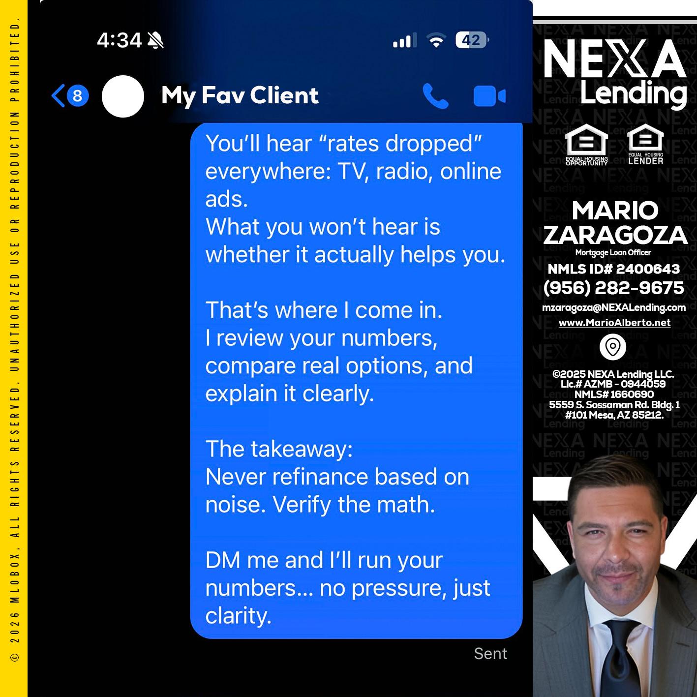 MY FAV CLIENT - Mario Zaragoza -Mortgage Loan Officer