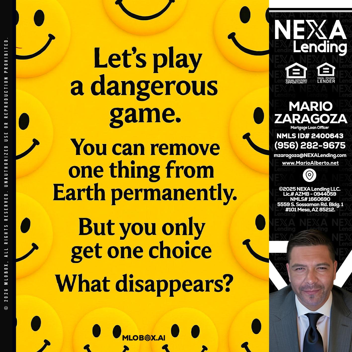 LETS PLAY - Mario Zaragoza -Mortgage Loan Officer