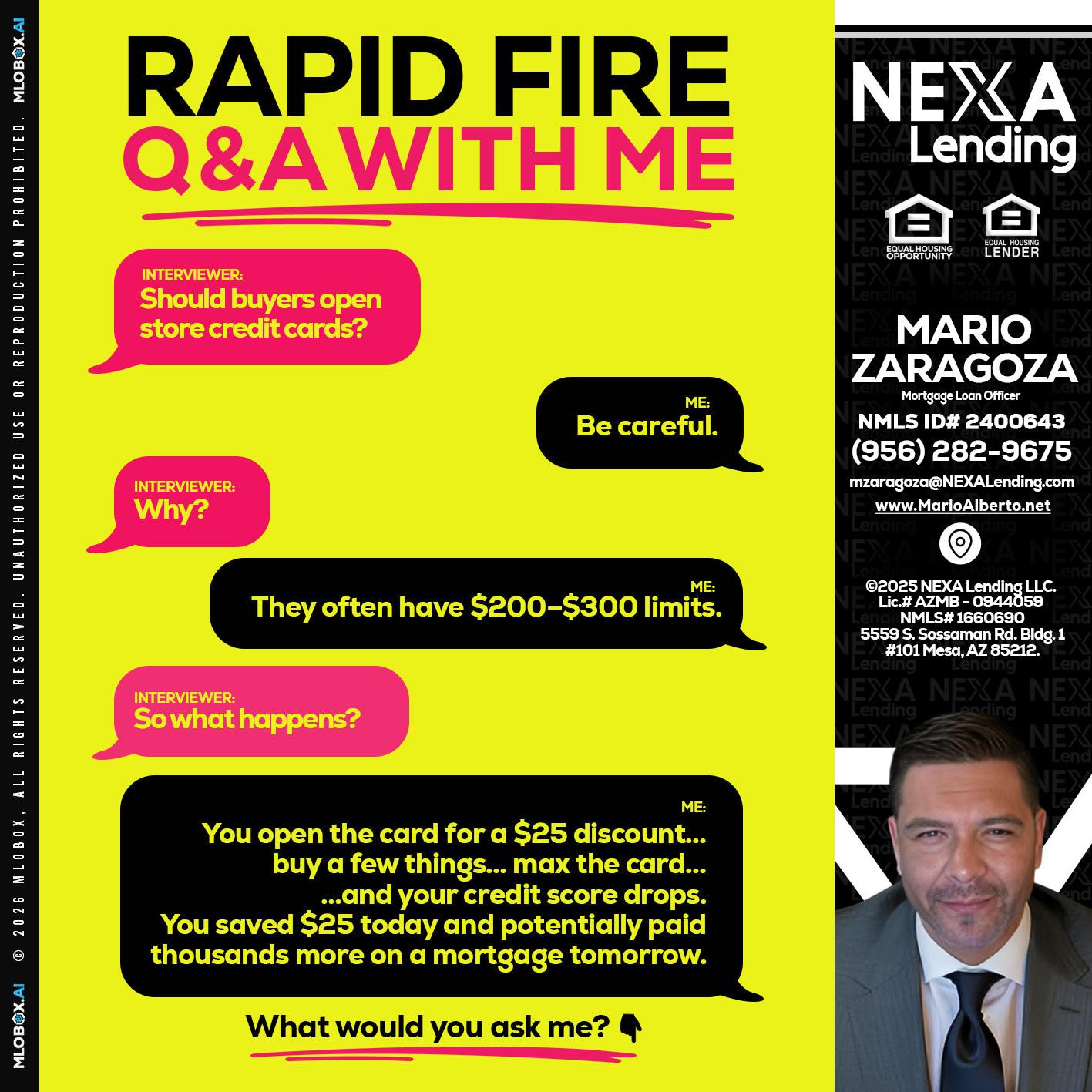 RAPID FIRE Q&A - Mario Zaragoza -Mortgage Loan Officer