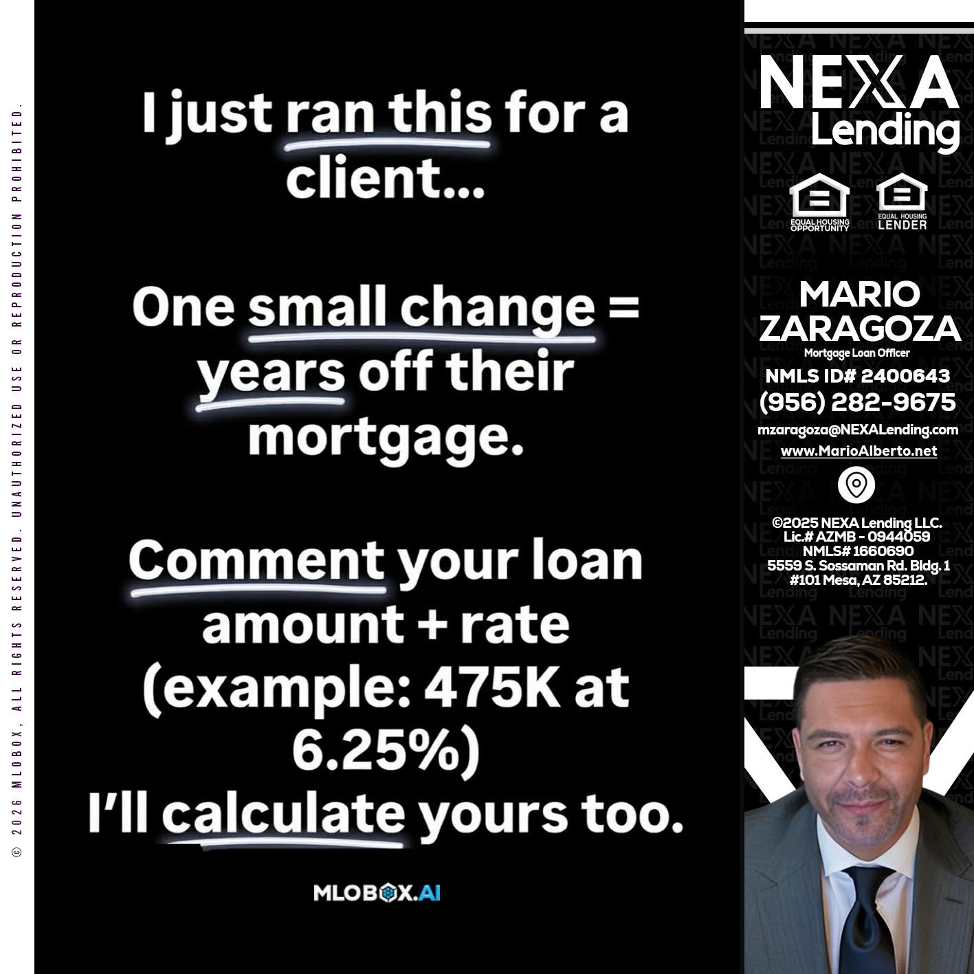 I JUST RAN - Mario Zaragoza -Mortgage Loan Officer
