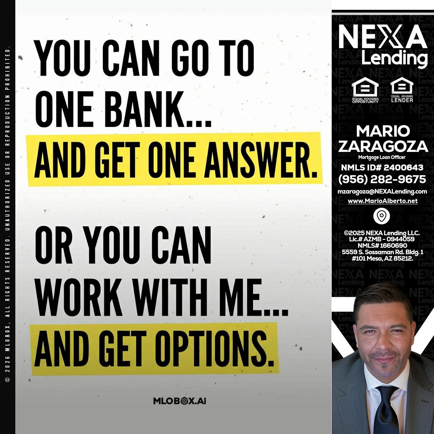 YOU CAN GO TO - Mario Zaragoza -Mortgage Loan Officer
