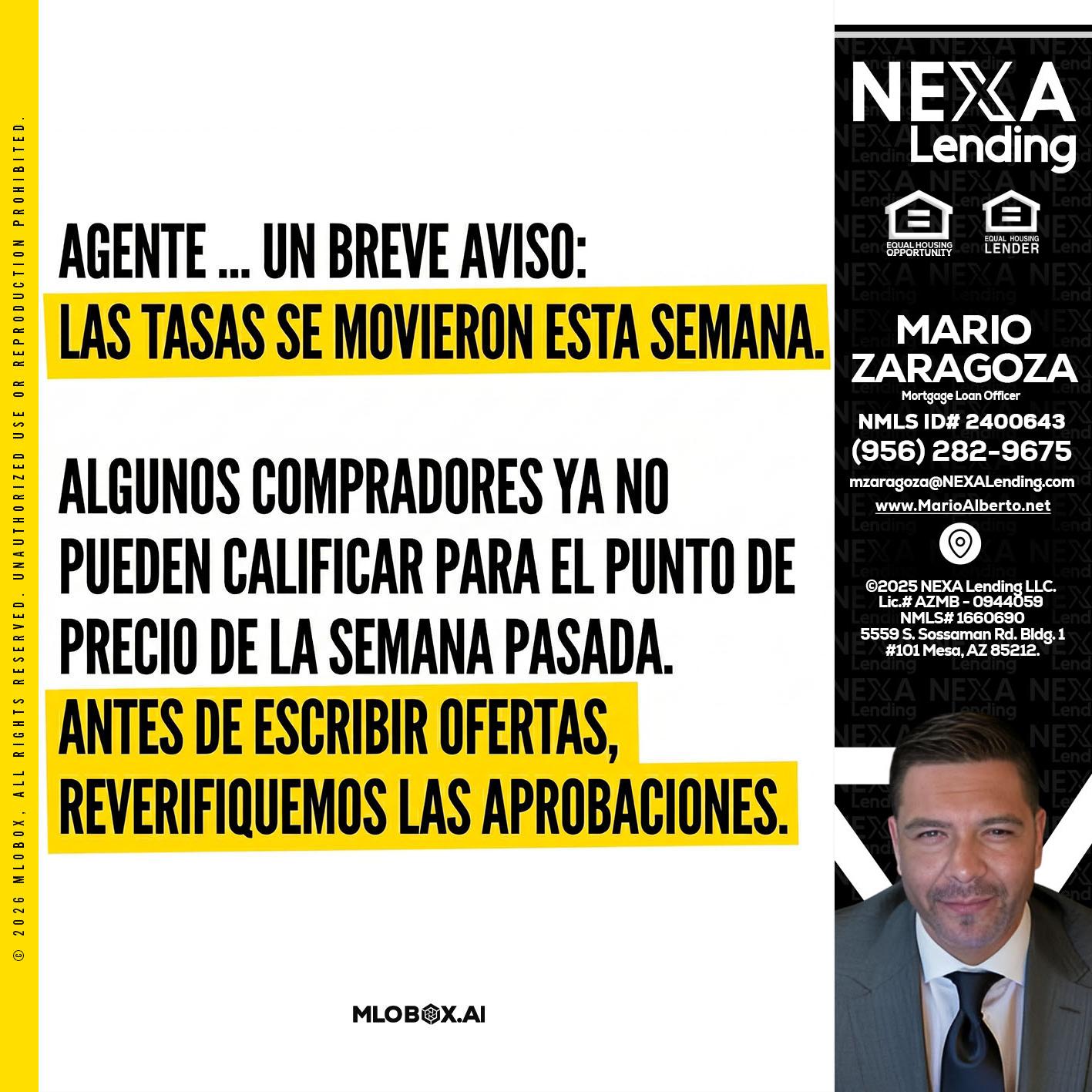 Agente - Mario Zaragoza -Mortgage Loan Officer