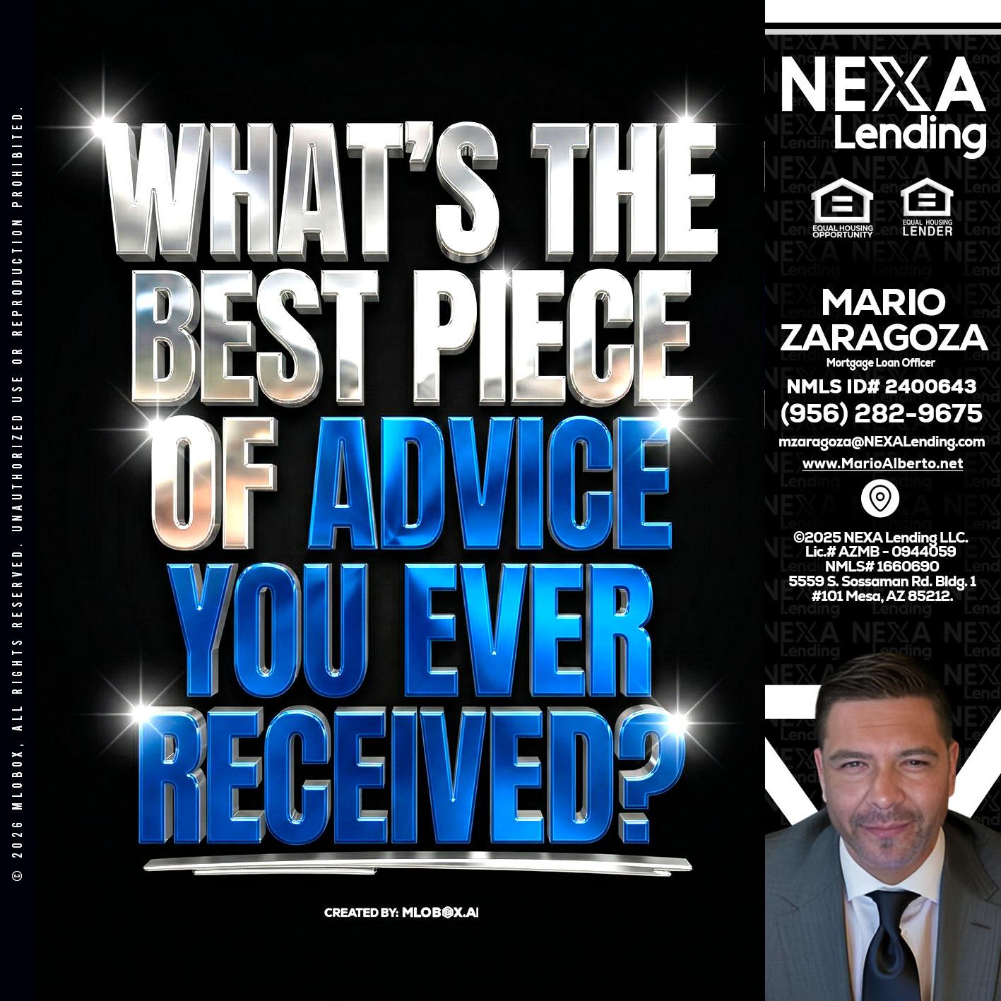 WHATS THE BEST - Mario Zaragoza -Mortgage Loan Officer