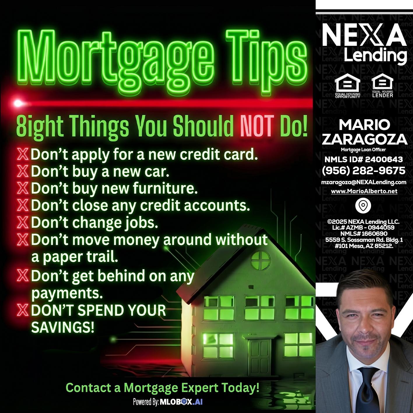Mortgage Tips at your Door - Mario Zaragoza -Mortgage Loan Officer