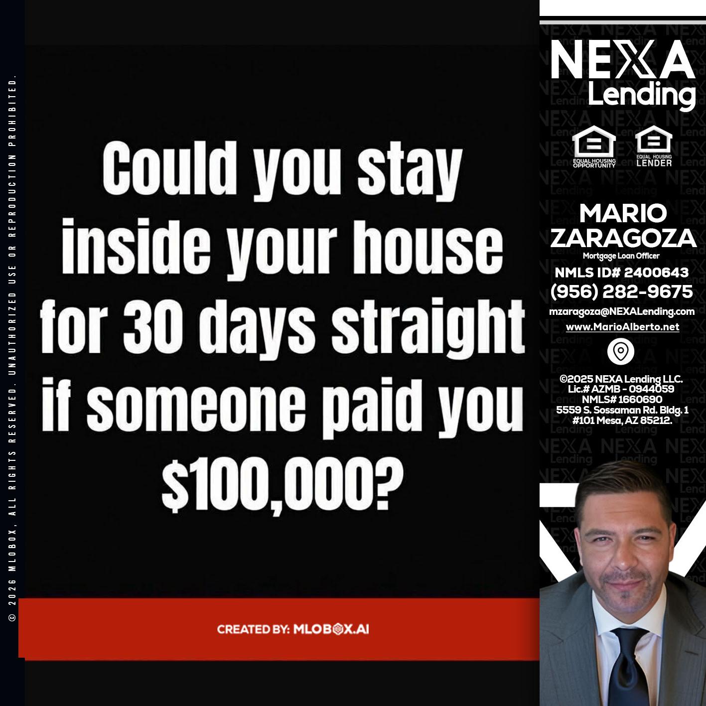 COULD YOU STAY - Mario Zaragoza -Mortgage Loan Officer