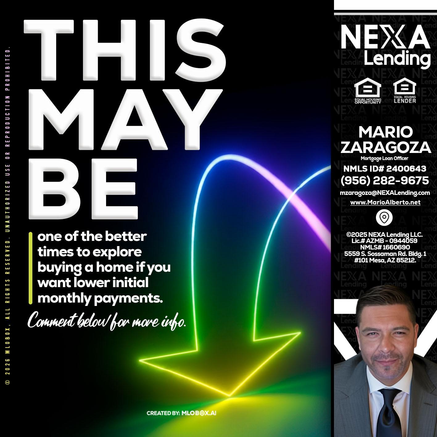THIS MAY BE - Mario Zaragoza -Mortgage Loan Officer