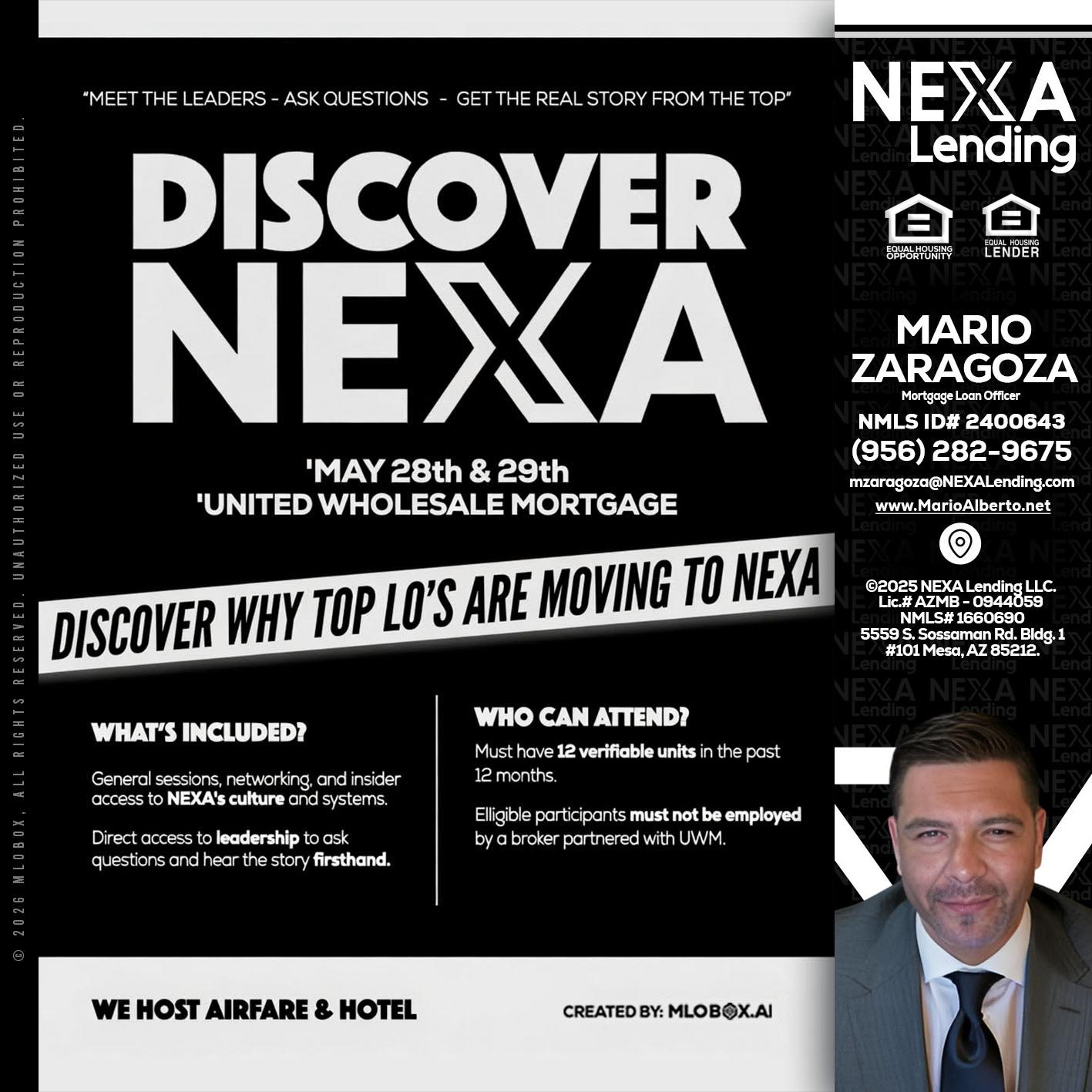 DISCOVER NEXA - Mario Zaragoza -Mortgage Loan Officer