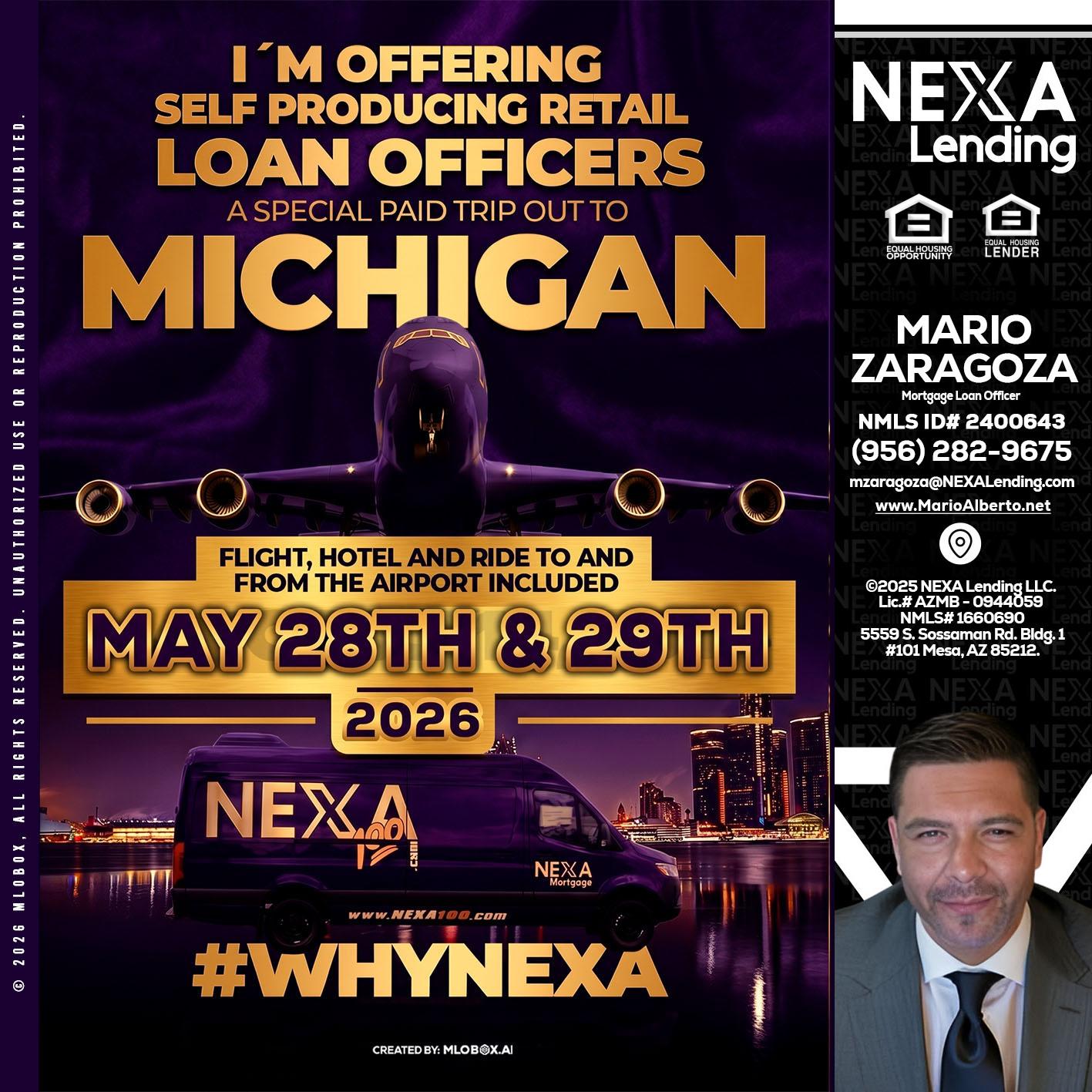MICHIGAN - Mario Zaragoza -Mortgage Loan Officer