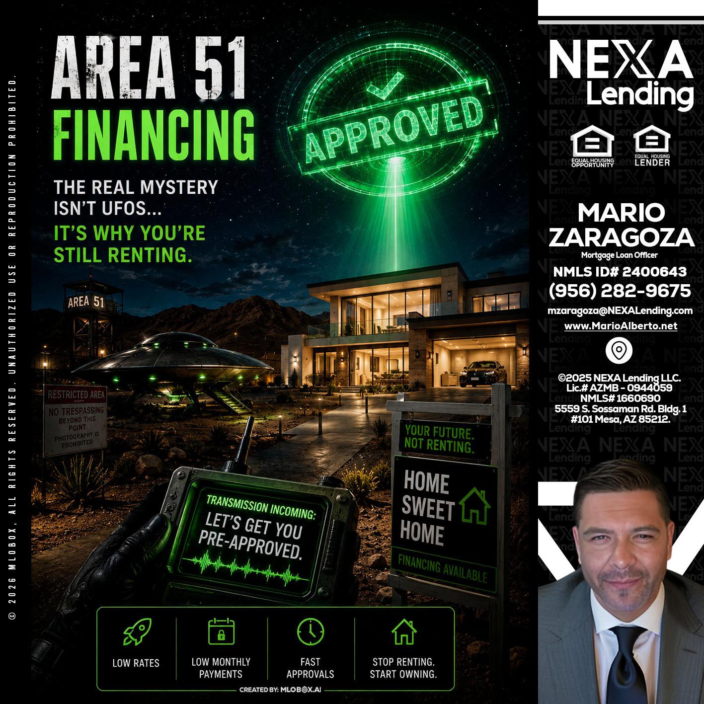 AREA 51 - Mario Zaragoza -Mortgage Loan Officer
