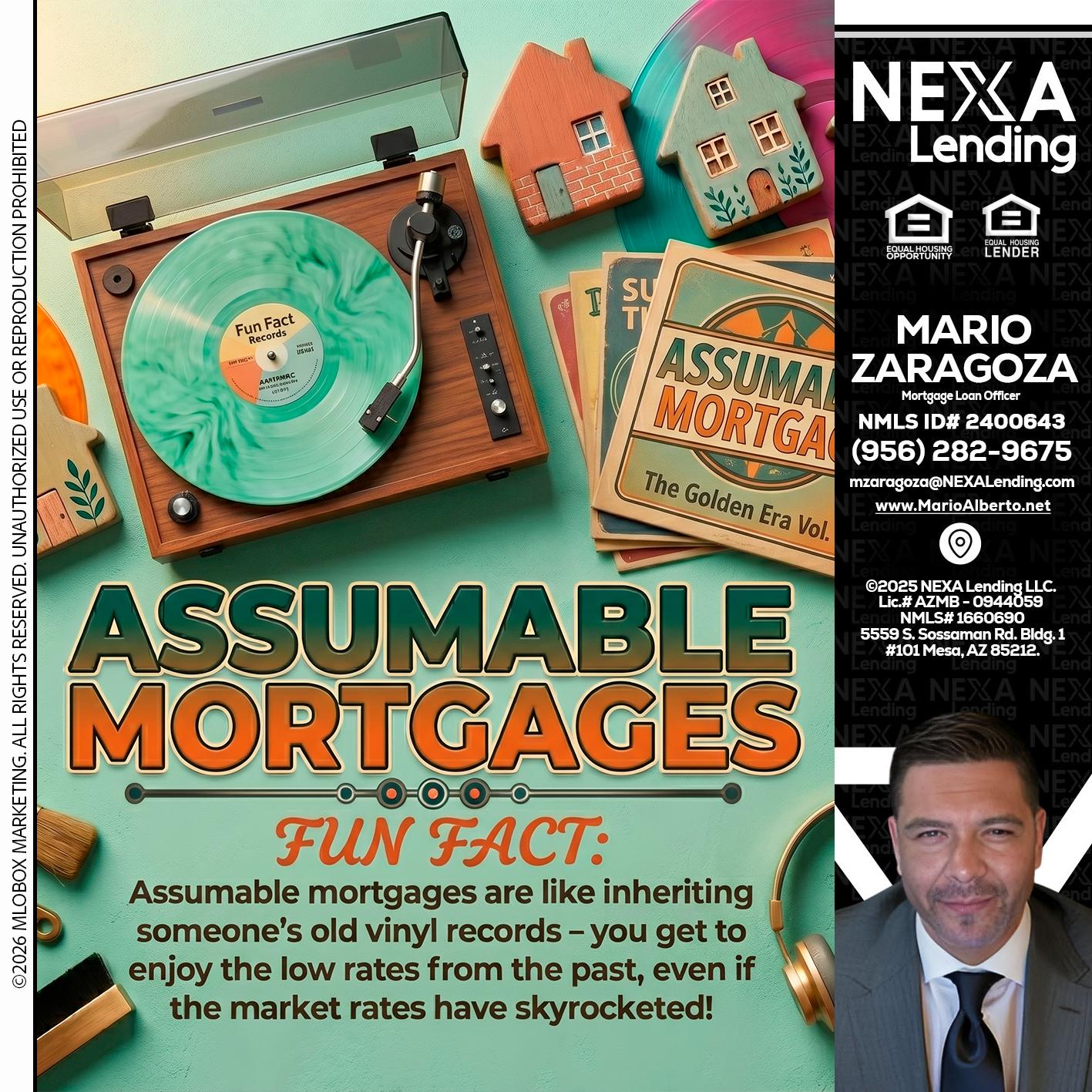 ASSUMABLE MORTGAGES - Mario Zaragoza -Mortgage Loan Officer