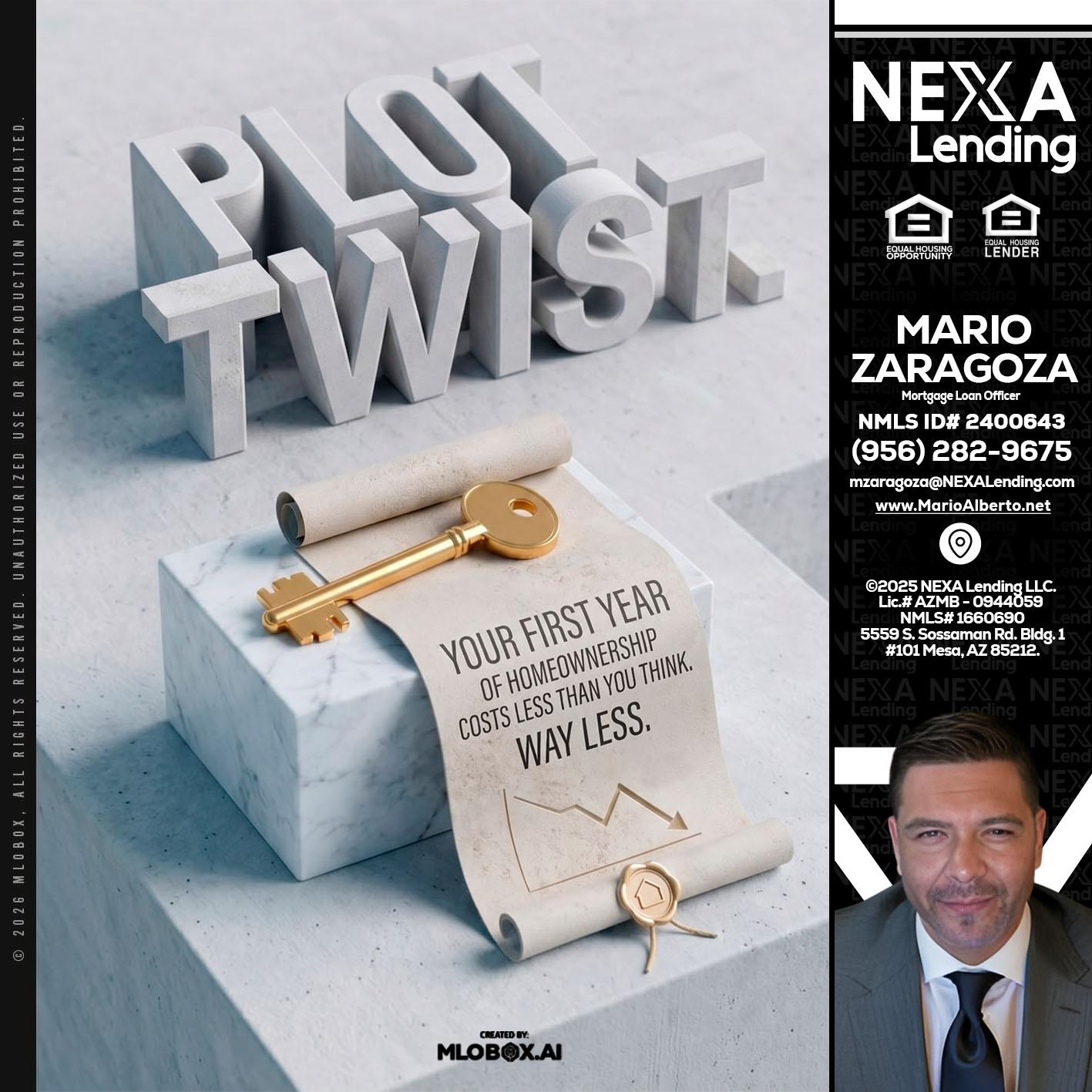 PLOT TWIST - Mario Zaragoza -Mortgage Loan Officer