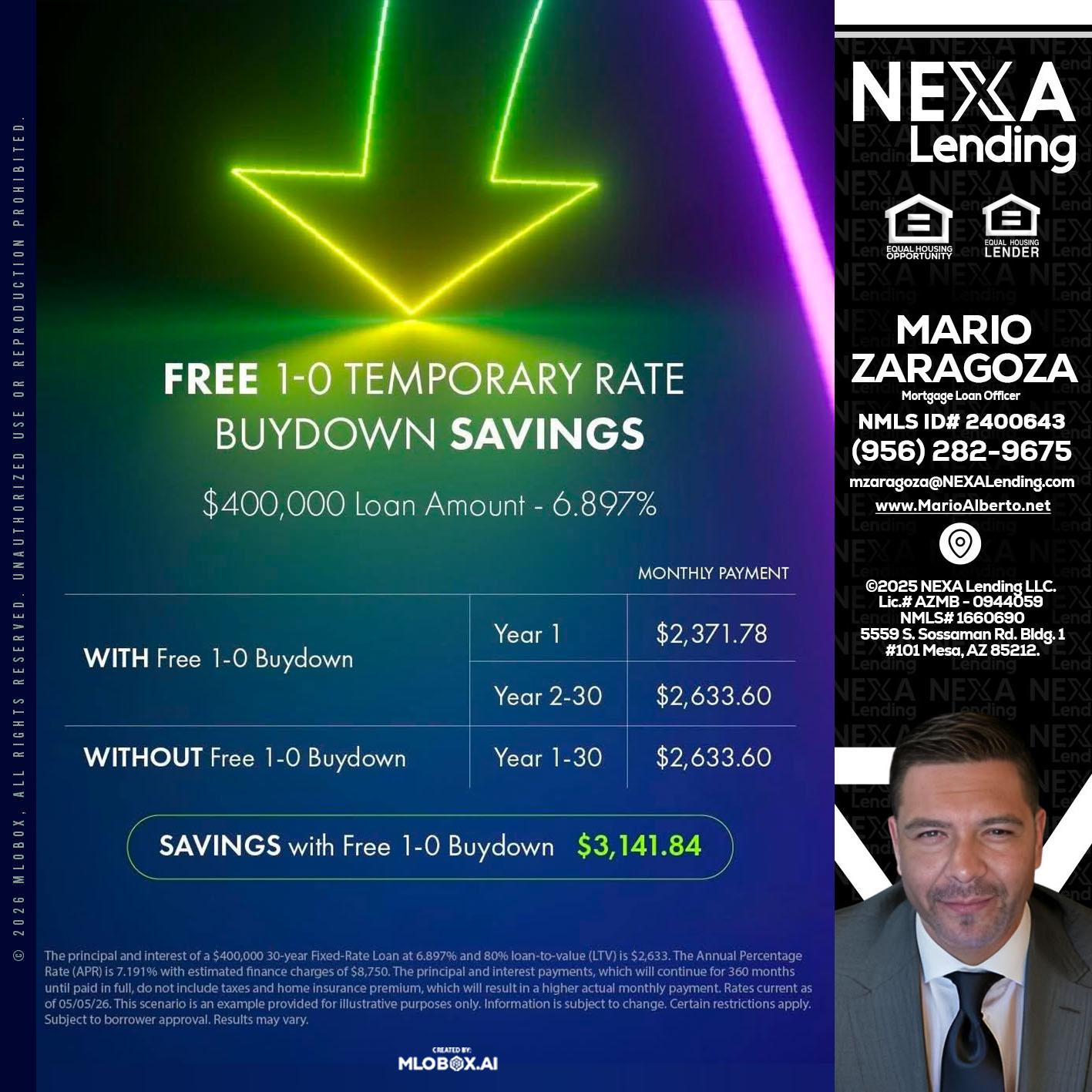 BUYDOWN - Mario Zaragoza -Mortgage Loan Officer