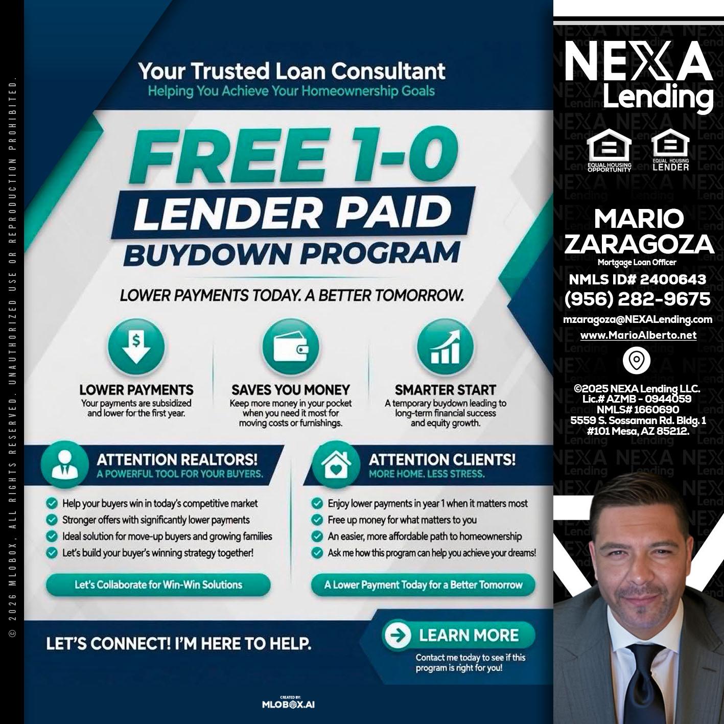 FREE 1-0 - Mario Zaragoza -Mortgage Loan Officer