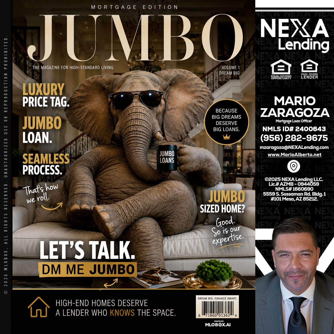 JUMBO LOANS - Mario Zaragoza -Mortgage Loan Officer
