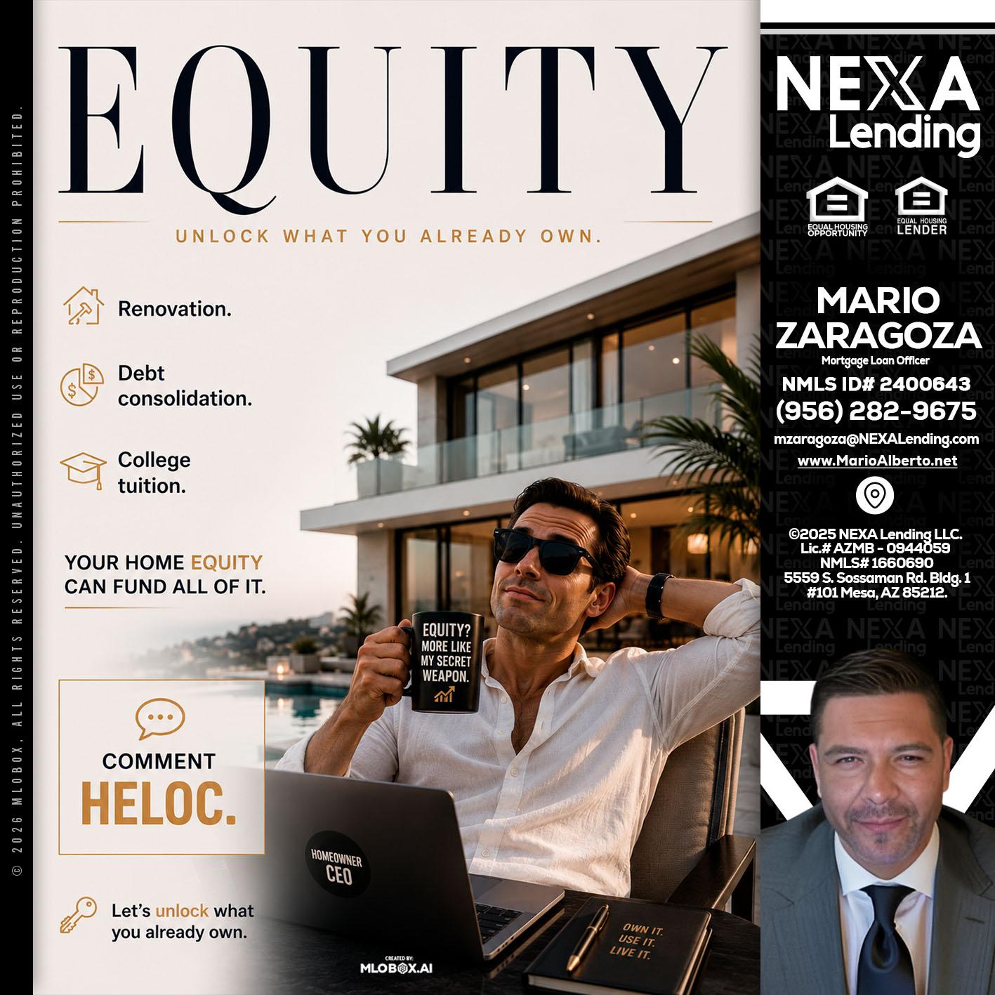EQUITY - Mario Zaragoza -Mortgage Loan Officer