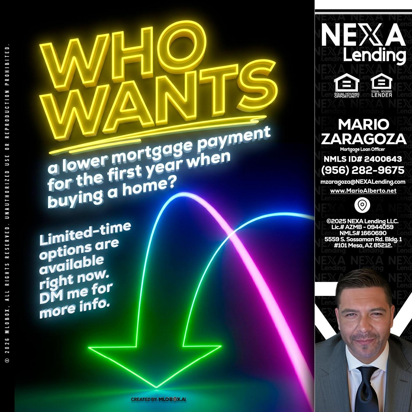 WHO WANTS - Mario Zaragoza -Mortgage Loan Officer