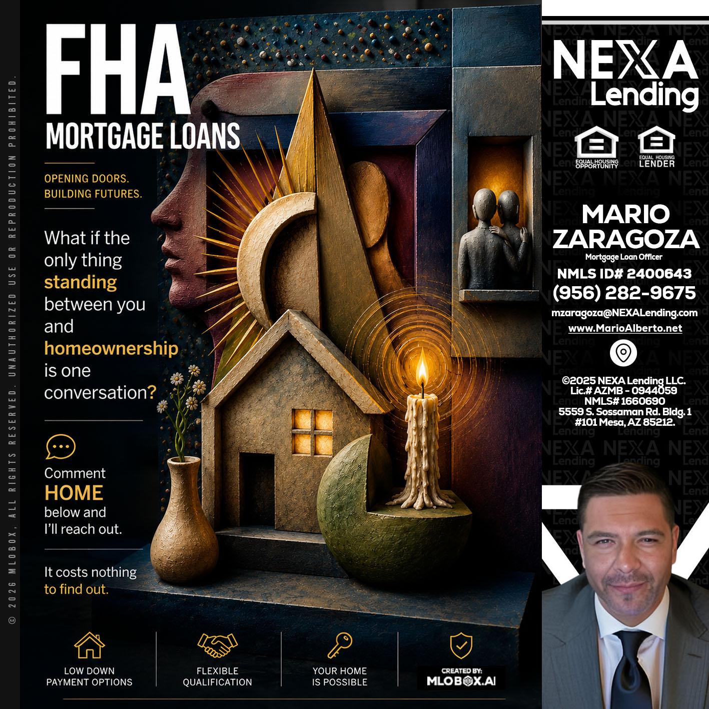 FHA - Mario Zaragoza -Mortgage Loan Officer