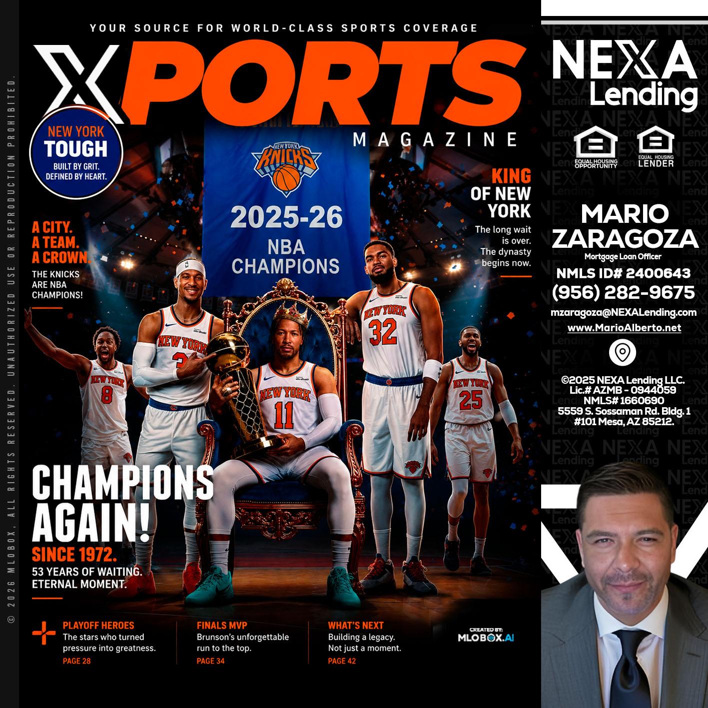 XPORTS MAGAZINE - Mario Zaragoza -Mortgage Loan Officer