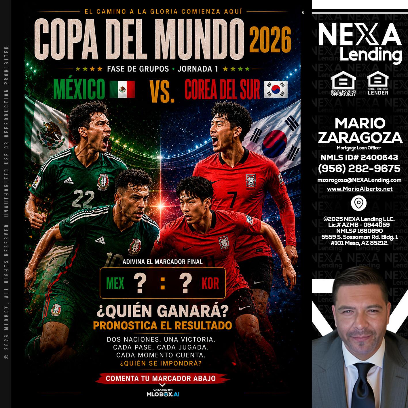 COPA DEL MUNDO 2026 - Mario Zaragoza -Mortgage Loan Officer