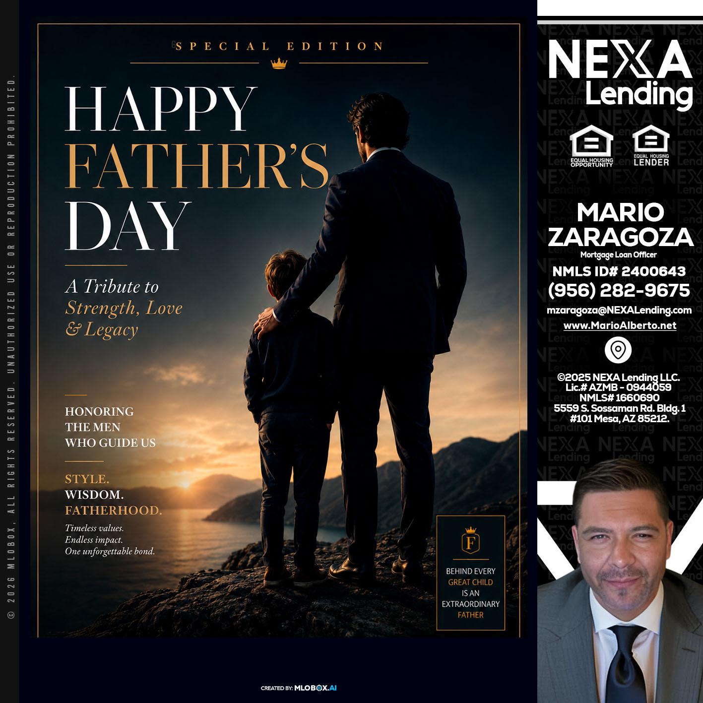 HAPPY FATHERS DAY - Mario Zaragoza -Mortgage Loan Officer