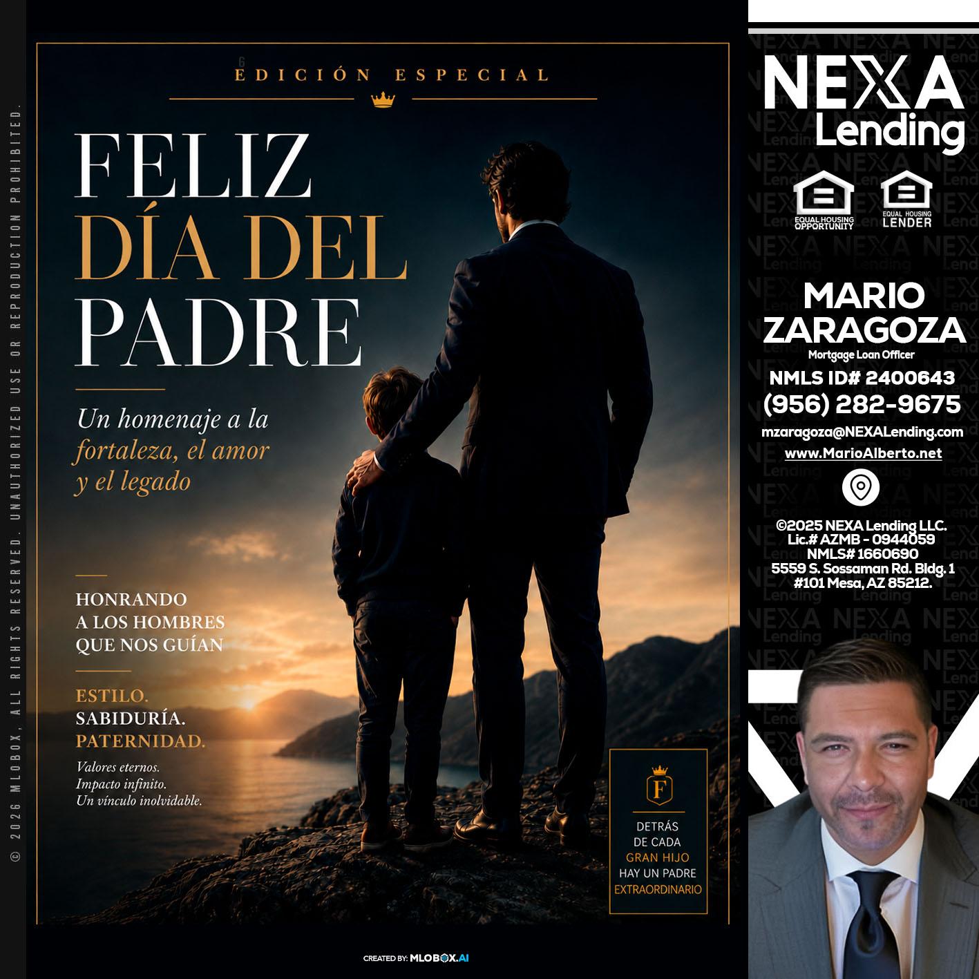 feliz dia del padre - Mario Zaragoza -Mortgage Loan Officer