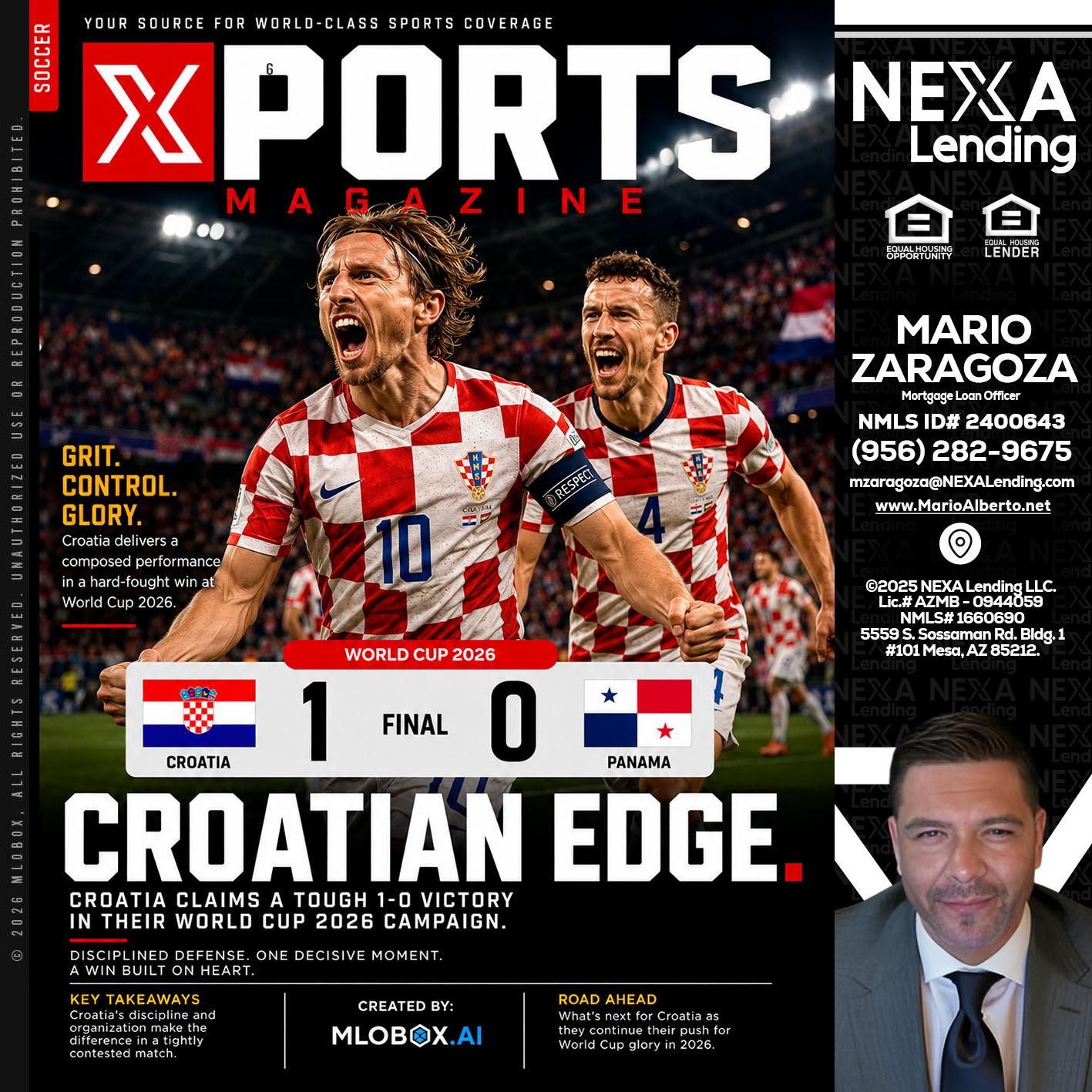 CROATIA 1-0 PANAMA - Mario Zaragoza -Mortgage Loan Officer