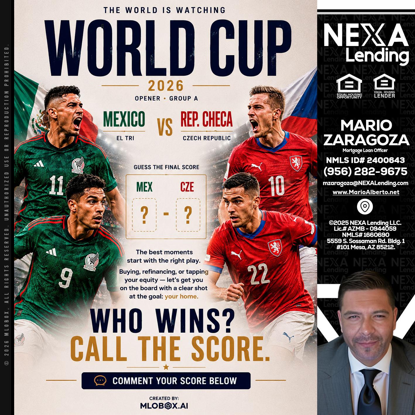 WORLD CUP 2026 - Mario Zaragoza -Mortgage Loan Officer