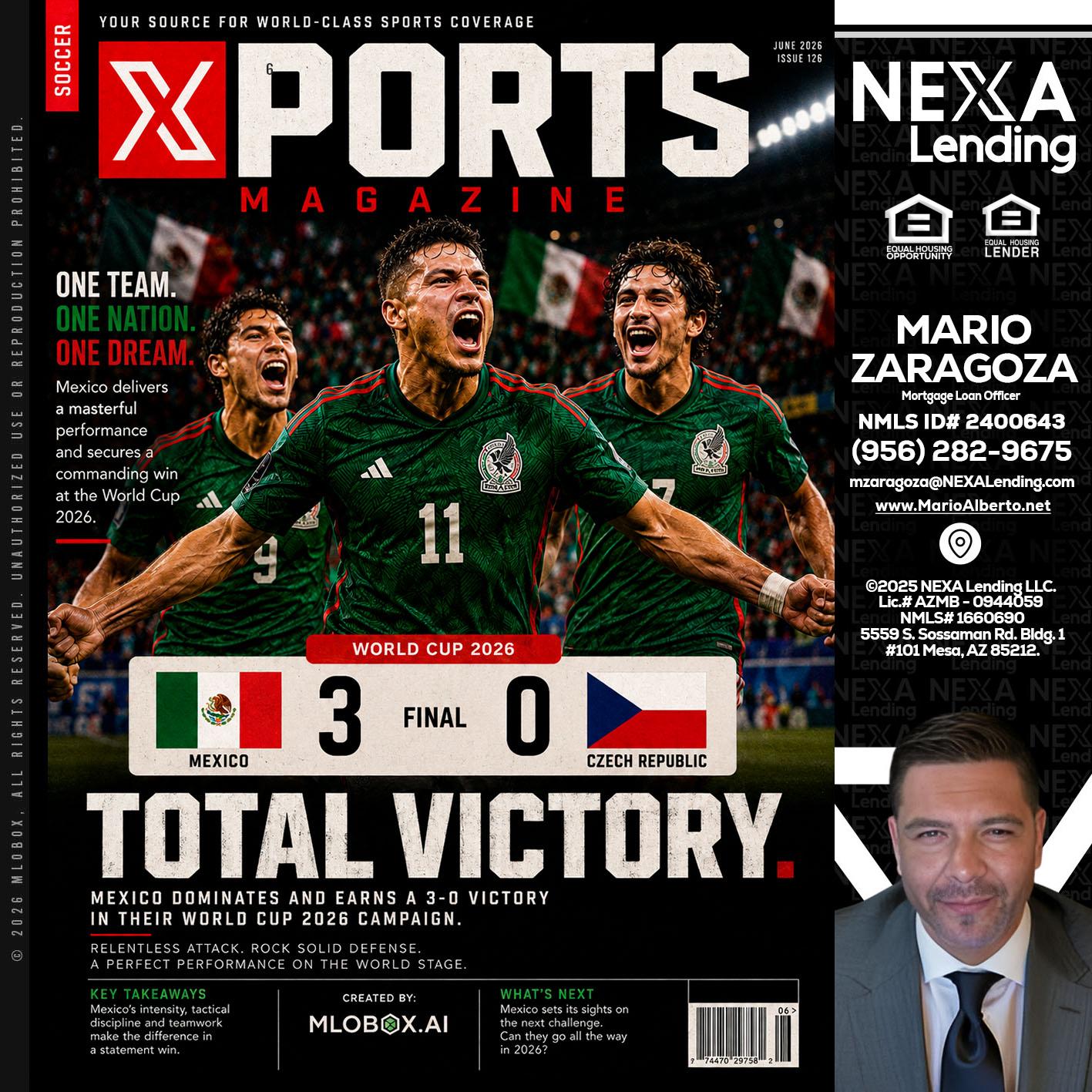 World Cup 2026 MEX 1-0 CZECH - Mario Zaragoza -Mortgage Loan Officer