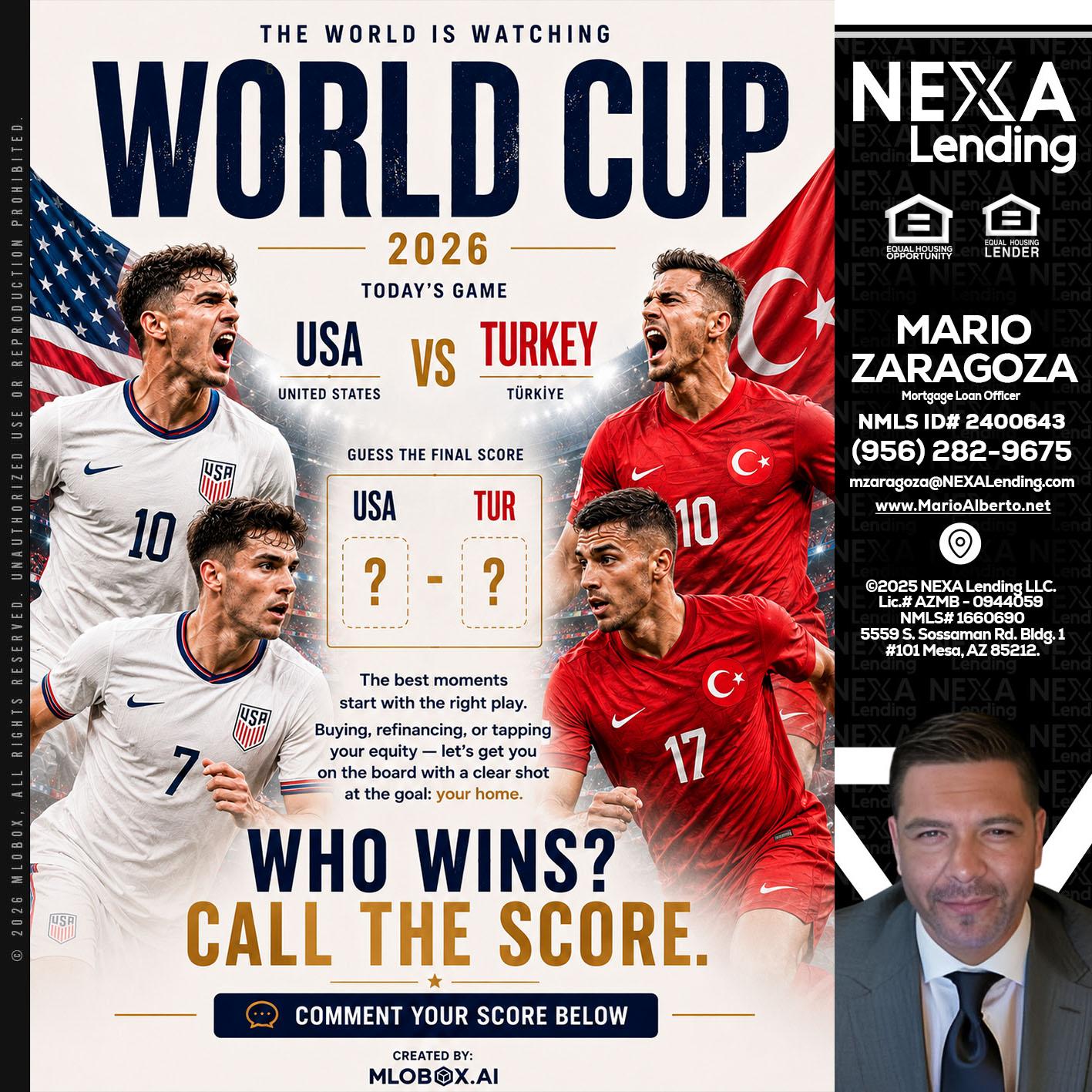 WHOS GONNA WIN? - Mario Zaragoza -Mortgage Loan Officer