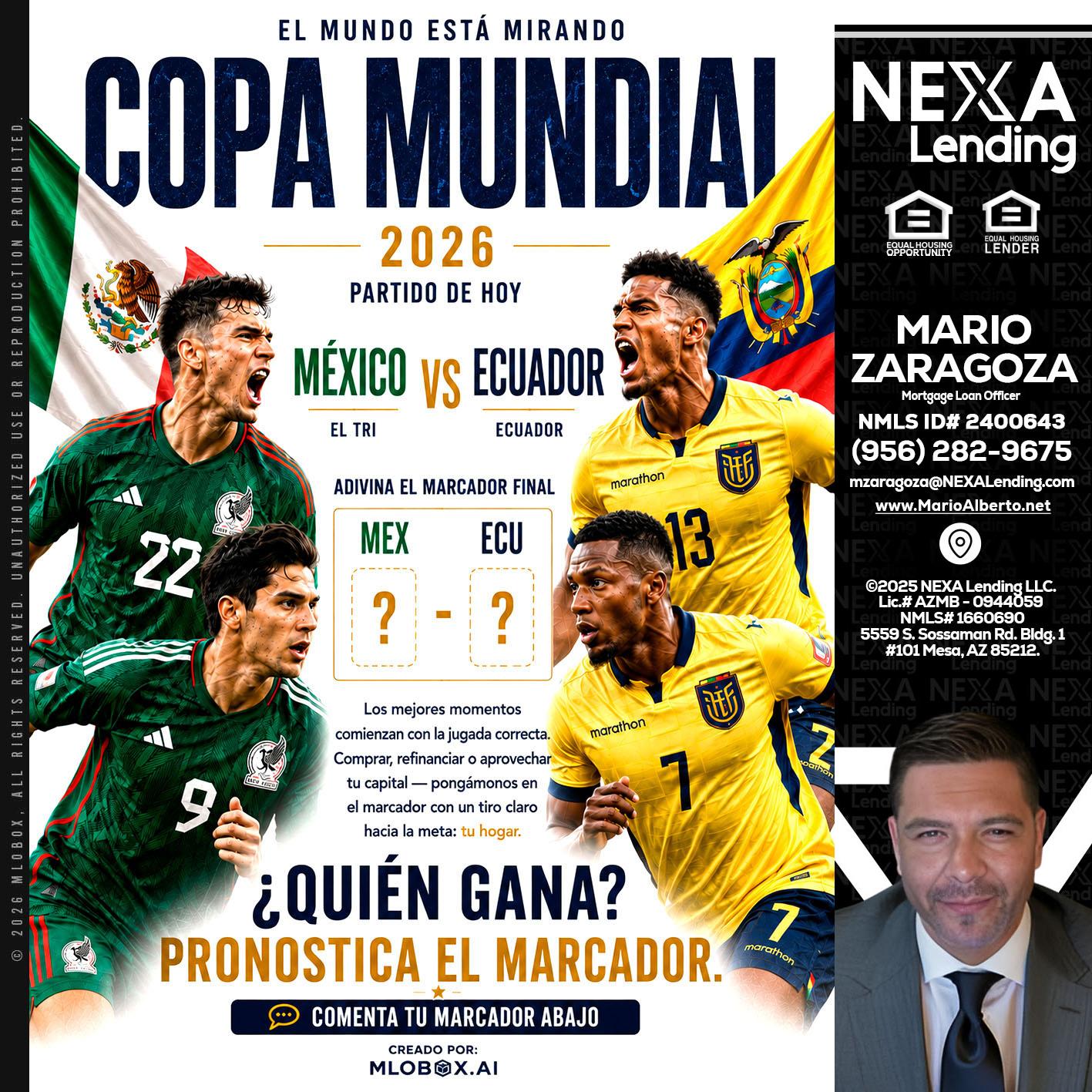 COPA MUNDIAL 2026 - Mario Zaragoza -Mortgage Loan Officer