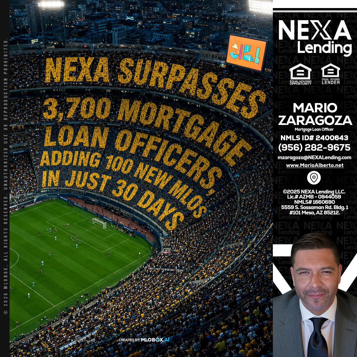 NEXA SURPASSES - Mario Zaragoza -Mortgage Loan Officer