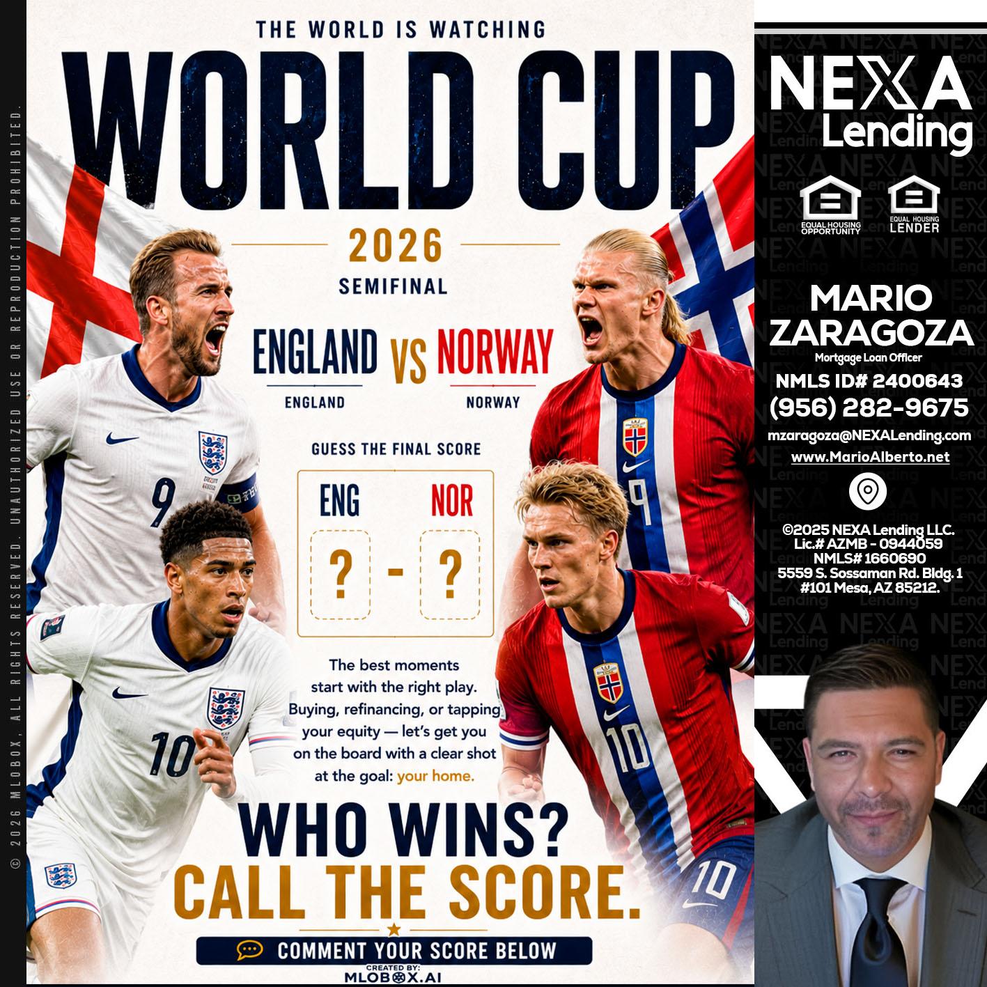 WORLD CUP 2026 - Mario Zaragoza -Mortgage Loan Officer