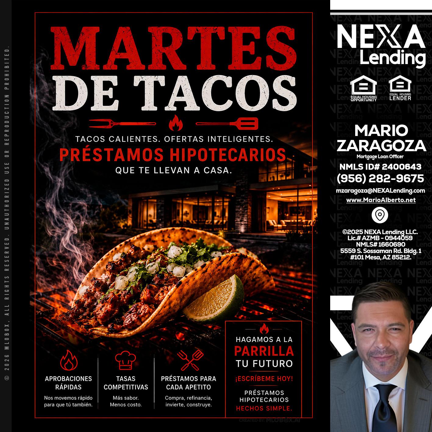 martes de tacos - Mario Zaragoza -Mortgage Loan Officer