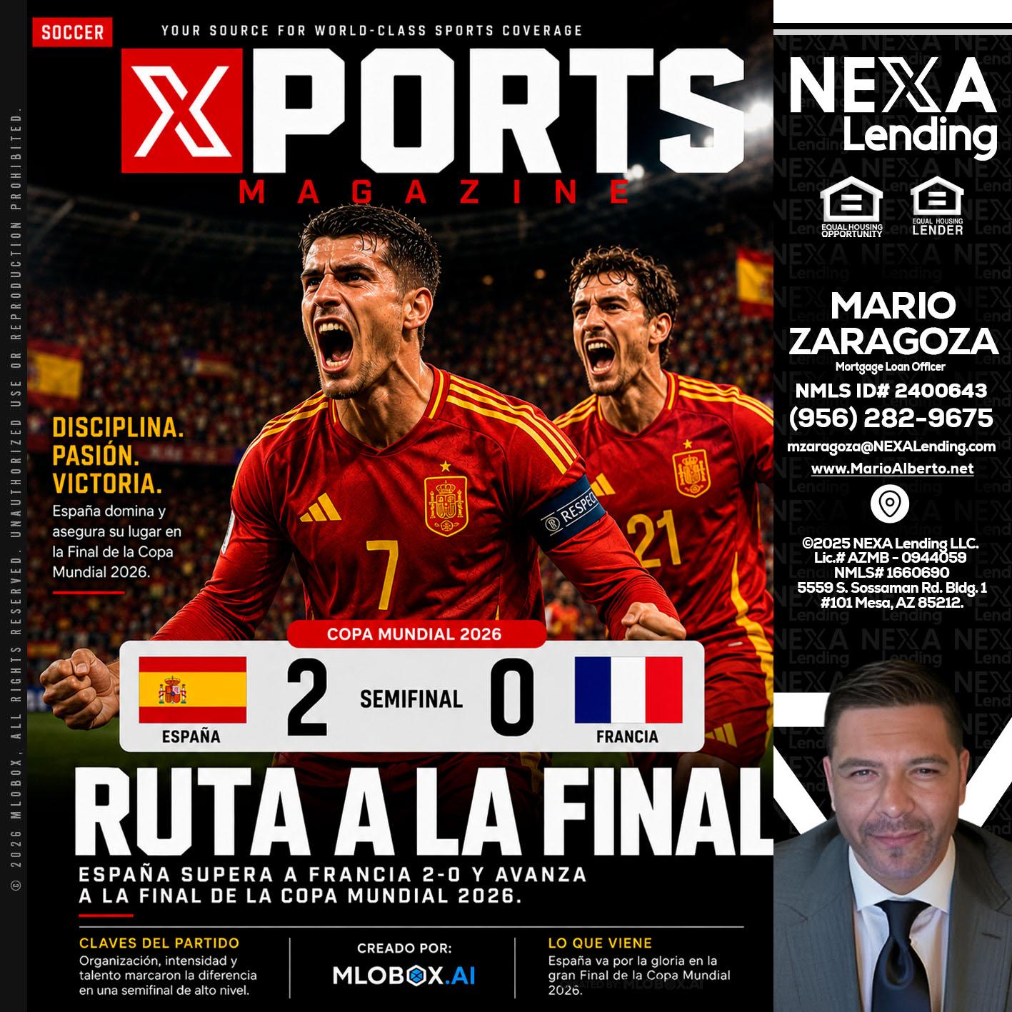 XPORTS COPA MUNDIAL 2026 - Mario Zaragoza -Mortgage Loan Officer