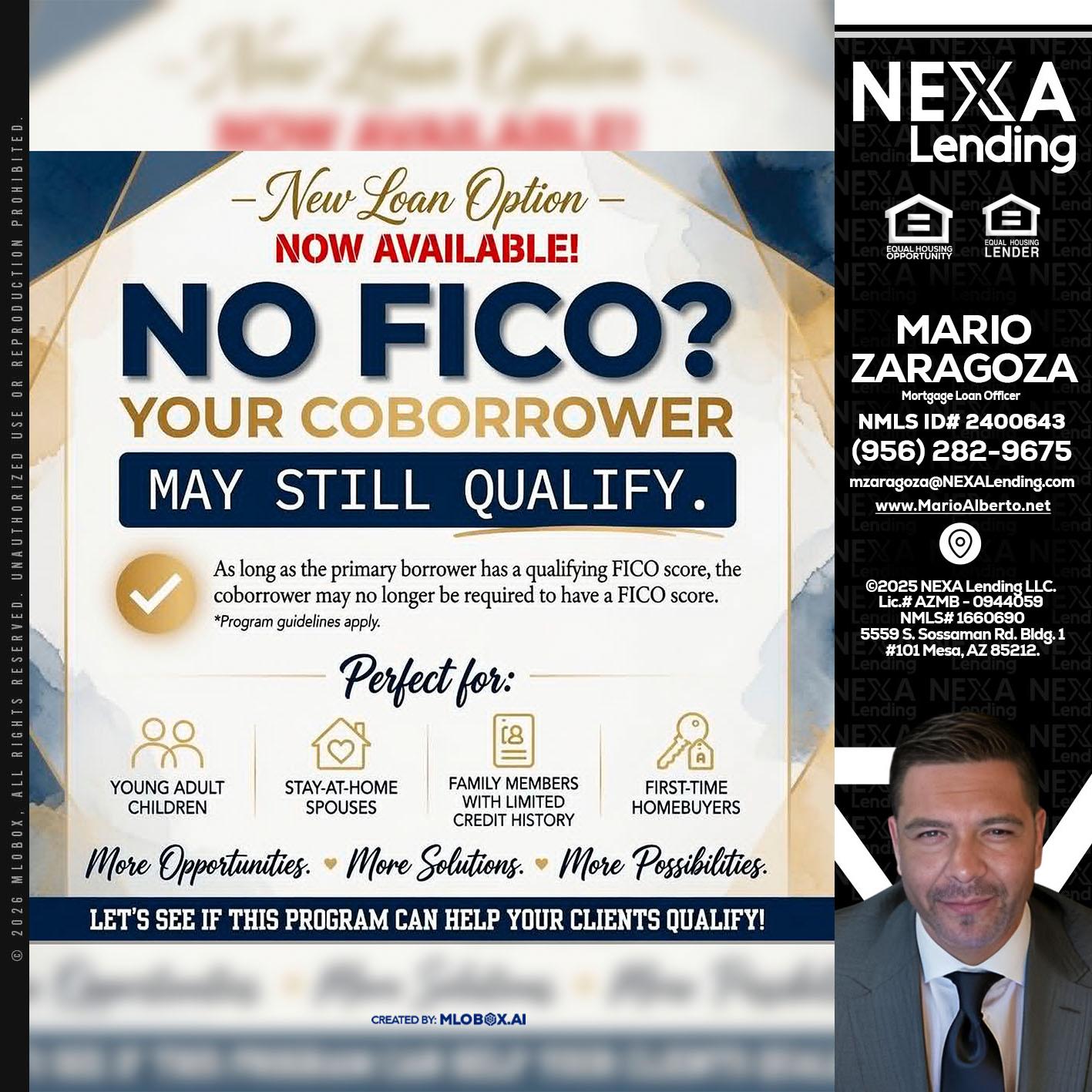 NO FICO? - Mario Zaragoza -Mortgage Loan Officer