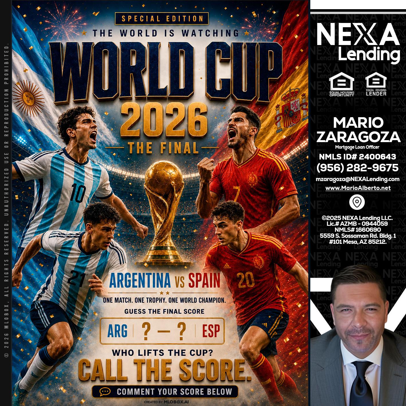 World Cup 2026 finals - Mario Zaragoza -Mortgage Loan Officer