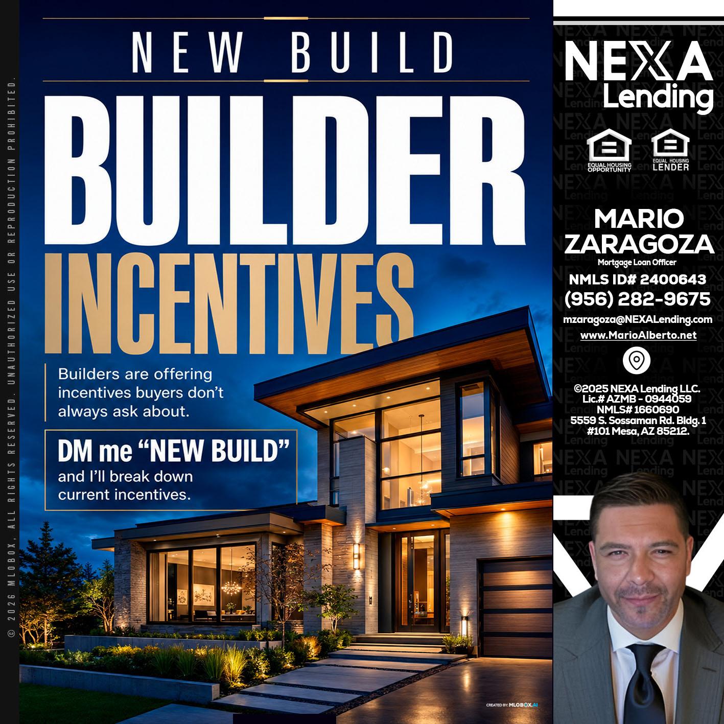 NEW BUILDER - Mario Zaragoza -Mortgage Loan Officer