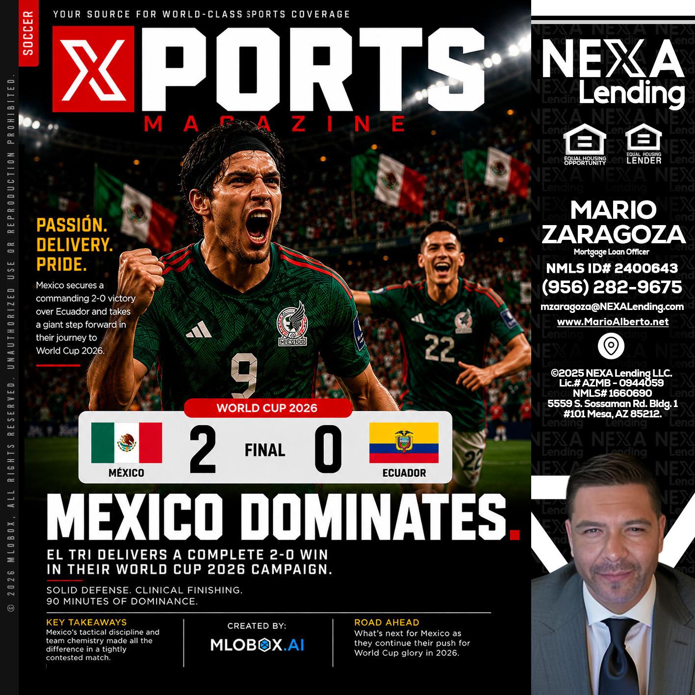 XPORTS MEX 2-0 ECUADOR - Mario Zaragoza -Mortgage Loan Officer