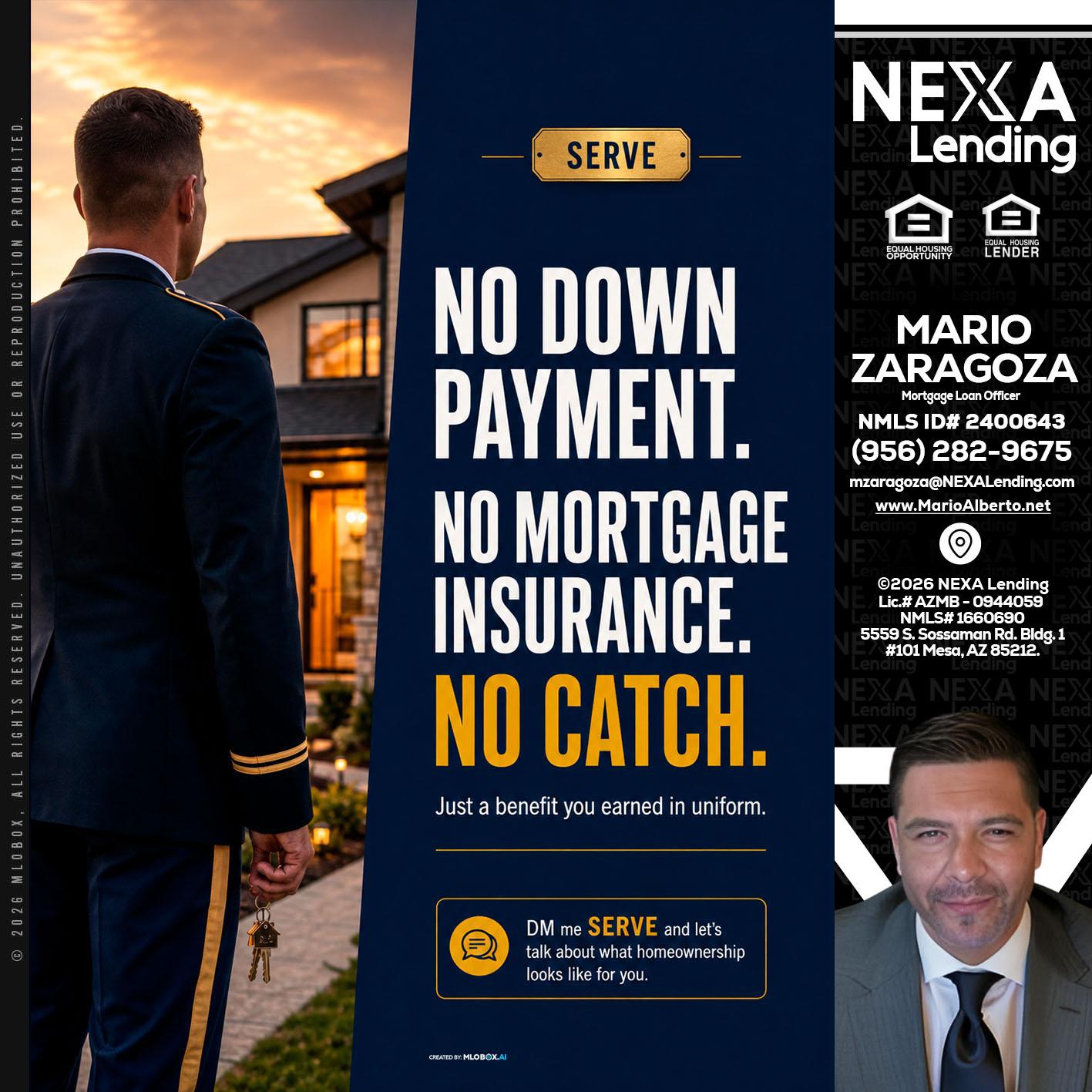 NO DOWN PAYMENT - Mario Zaragoza -Mortgage Loan Officer