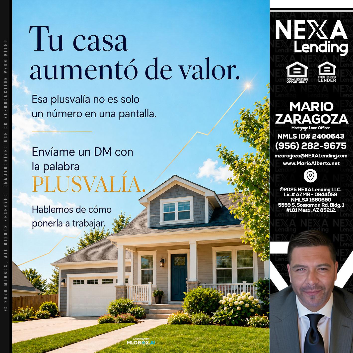 tu casa aumento - Mario Zaragoza -Mortgage Loan Officer